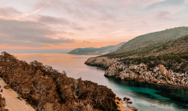 Sunset coastline